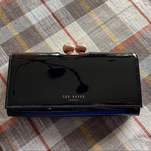 Ted Baker Bobble Wallet- Black Patent NWT